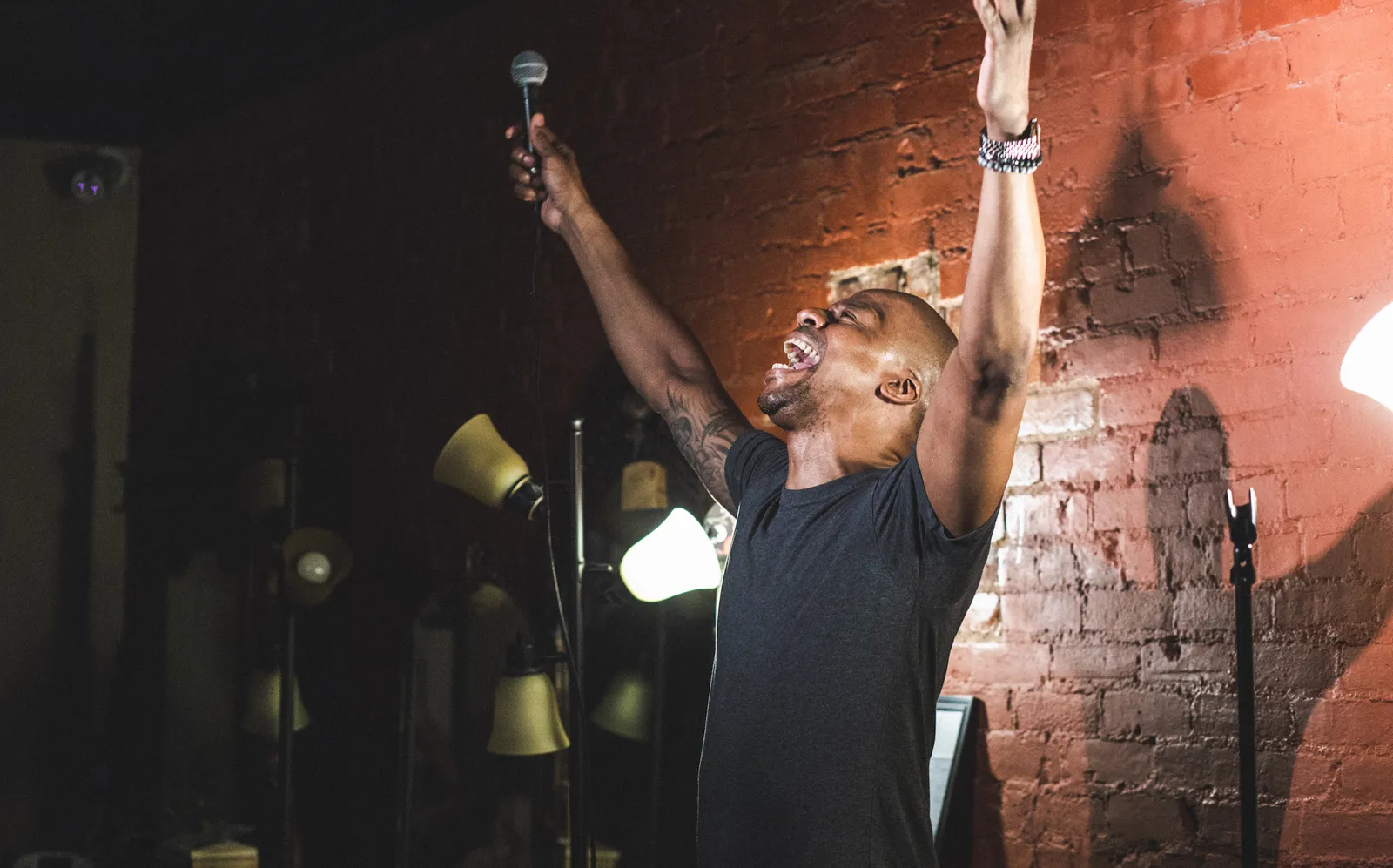 Live comedy show at the Barbershop in the East Village
